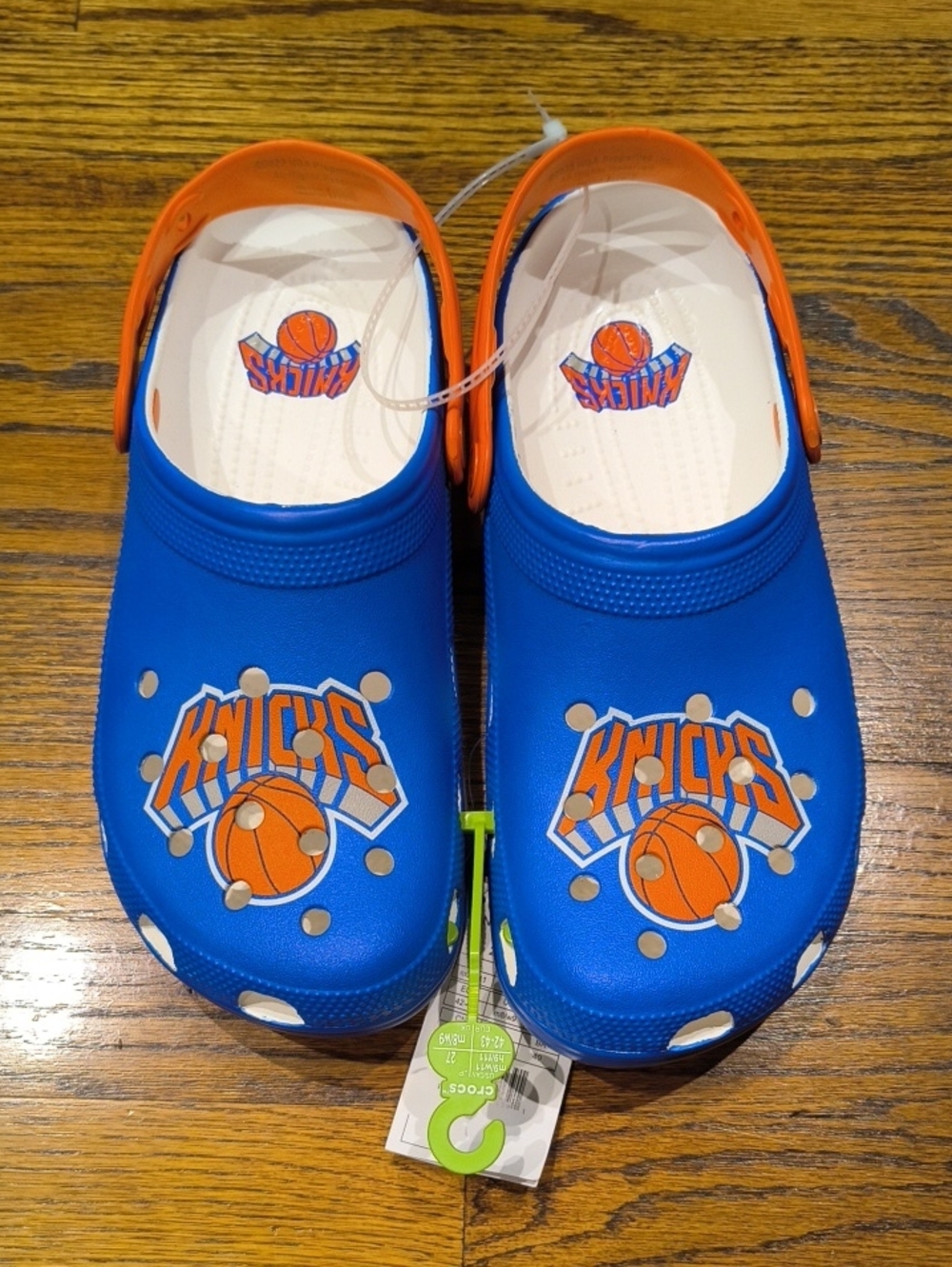 CROCS Blue and Orange Knicks Graphic Clogs